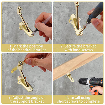 Zinc Alloy Staircase Handrail Bracket FIND-WH0149-99-1