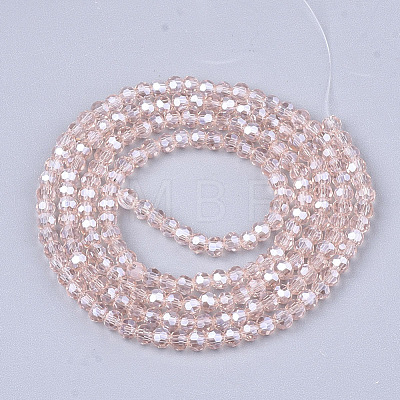 Electroplate Glass Beads Strands EGLA-T013-04I-1