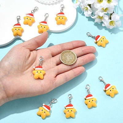 10Pcs Resin Pendant Decorations HJEW-YW00373-1