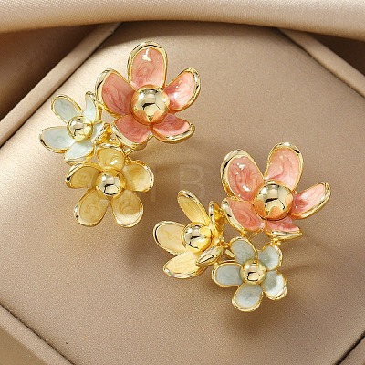 Alloy Enamel Stud Earrings UQ1707-2-1