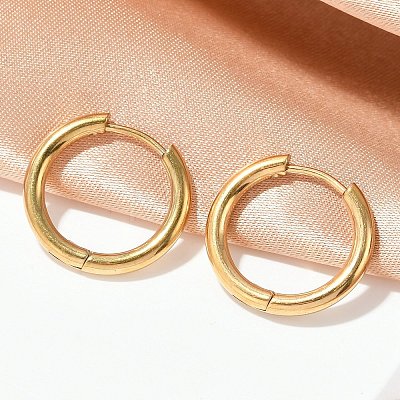 202 Stainless Steel Huggie Hoop Earrings EJEW-F111A-18mm-G-1