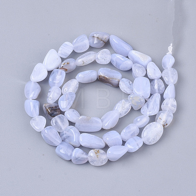 Natural Blue Lace Agate Beads Strands G-S363-047B-1