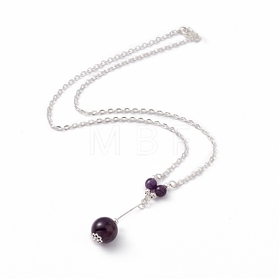 3Pcs Natural Gemstones Pendant Necklaces NJEW-FS0001-04-1