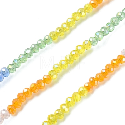 Transparent Electroplate Glass Beads Strands GLAA-YW0002-F01-1