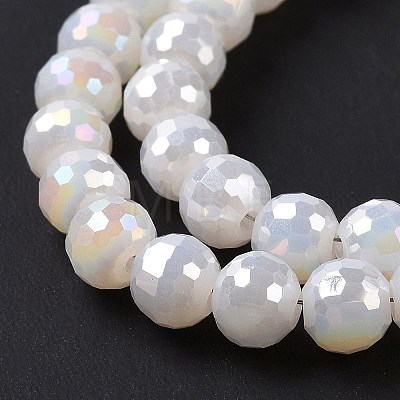 Electroplate Opaque Solid Color Glass Beads Strands GLAA-E036-10E-1