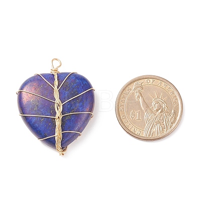 Natural Lapis Lazuli Pendants PALLOY-JF01653-03-1