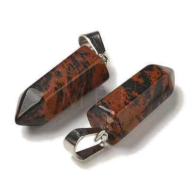 Natural Mahogany Obsidian Pendants G-Z067-07P-17-1