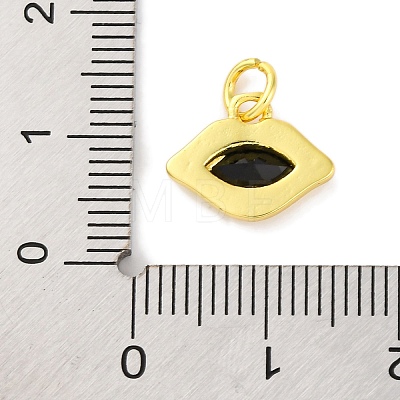 Rack Plating Brass Micro Pave Cubic Zirconia Charms KK-F881-04G-02-1