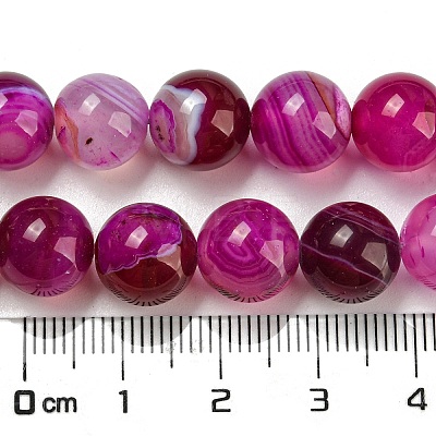 Natural Striped Agate/Banded Agate Bead Strands G-K166-13-10mm-03-1