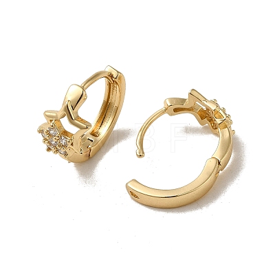 KC Gold Plated Brass Micro Pave Cubic Zirconia Hoop Earring EJEW-L271-01KCG-04-1