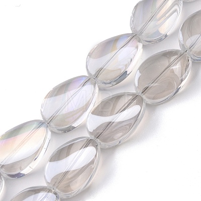 Transparent Electroplate Glass Bead Strands EGLA-C001-AB02-1