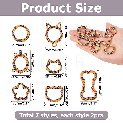 14Pcs 7 Styles Alloy Spring Gate Rings FIND-HS0002-70-1