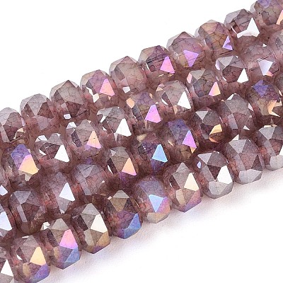 Anti-Tarnish Electroplate Glass Imitation Jade Beads Strands EGLA-T029-6mm-13E-1