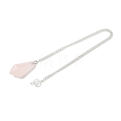 Natural Rose Quartz Cone Pointed Dowsing Pendulums G-A249-02S-07-1