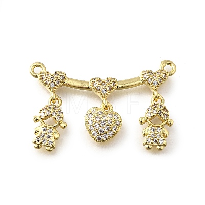 Brass Micro Pave Cubic Zirconia Pendants KK-Q066-15A-G-1