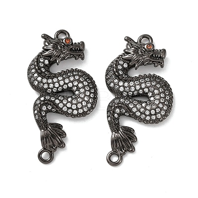 Brass Micro Pave Cubic Zirconia Links Connectors ZIRC-G157-46B-1