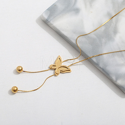 201 Stainless Steel Lariat Necklaces for Women WG43AF7-04-1