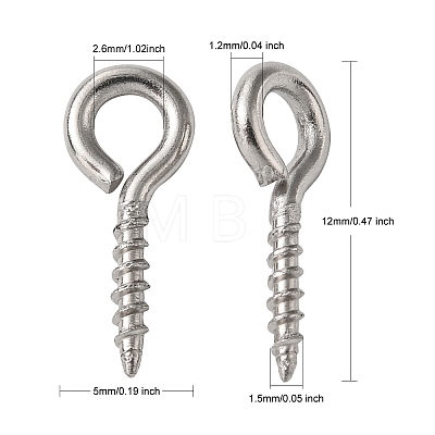 Tarnish Resistant 304 Stainless Steel Screw Eye Pin Peg Bails STAS-L234-165A-P-1