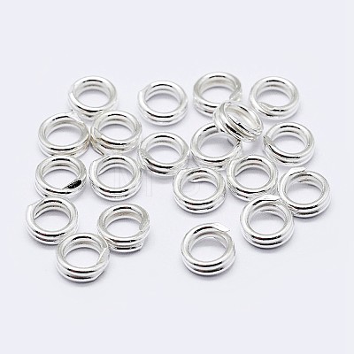 925 Sterling Silver Split Jump Rings STER-F036-01S-0.6x8mm-1