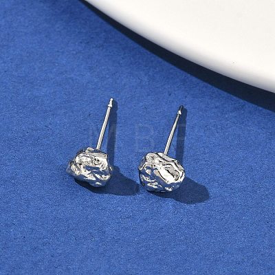 Nuggets Brass Stud Earrings EJEW-F403-01P-1