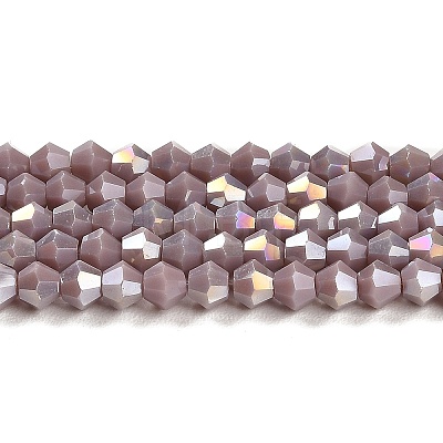 Opaque Solid Color Electroplate Glass Beads Strands GLAA-F029-P4mm-A13-1