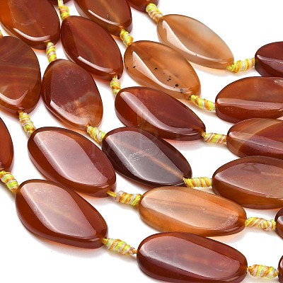 Natural Banded Agate Beads Strands G-F825-H01-03A-1