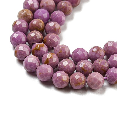 Natural Lepidolite/Purple Mica Stone Beads Strands G-NH0011-A01-02-1