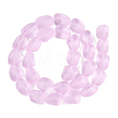 Frosted Handmade Lampwork Beads Strands LAMP-Q041-06E-1