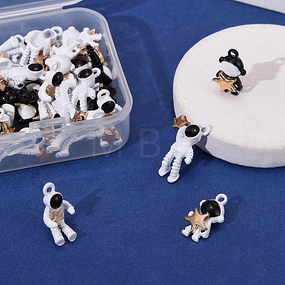 40Pcs 4 Style Baking Painted Alloy Pendants PALLOY-LS0001-03G-1