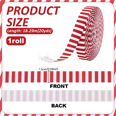 Polyester Stripe Pattern Ribbon OCOR-WH0078-526B-01-1