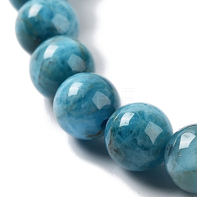 Natural Apatite Round Round Beaded Stretch Bracelets BJEW-G697-01A-1