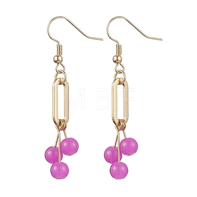 Imitation Jade Glass Dangle Earrings EJEW-JE05924-04-1