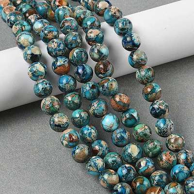 Dyed Natural Regalite/Imperial Jasper/Sea Sediment Jasper Beads Strands G-B124-C01-21-1