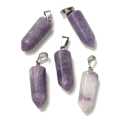 Natural Lepidolite Pendants G-Z067-07P-15-1