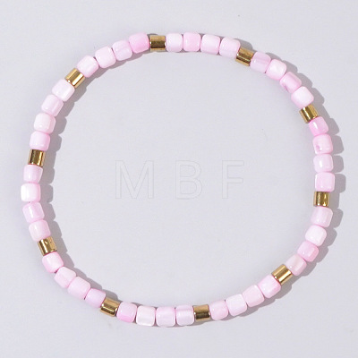 Bohemian Style Natural Shell Column Beads Stretch Bracelets for Women WU0042-4-1