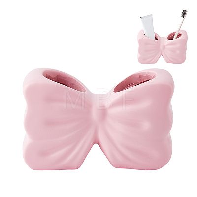 Resin Bowknot Toothbrush Holder AJEW-WH0817-096-1