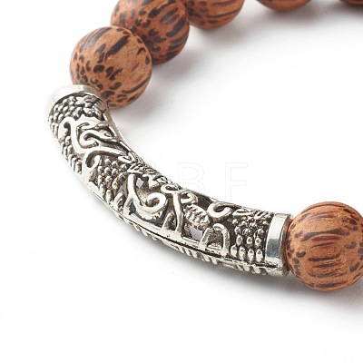 Natural Coconut Wood Beads Stretch Bracelets BJEW-JB06642-1