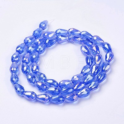 Electroplate Glass Beads Strands EGLA-D015-15x10mm-12A-1