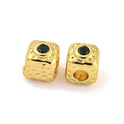 Brass Micro Pave Cubic Zirconia Beads KK-G490-18G-01-1