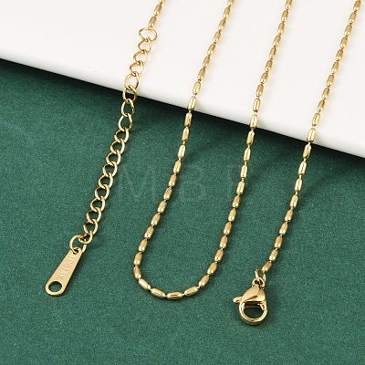 Ion Plating(IP) 304 Stainless Steel Oval Ball Chain Necklace for Men Women X-NJEW-M200-09G-1