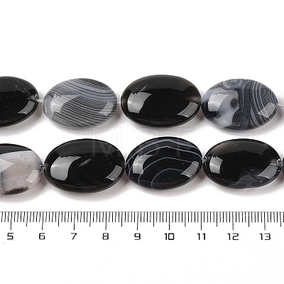 Natural Striped Agate/Banded Agate Beads Strands G-Q182-01J-1