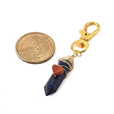 Natural Gemstone Pointed Cone Pendant Decorations HJEW-JM02990-02-1