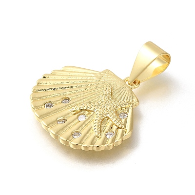 Rack Plating Brass with Cubic Zirconia Pendants KK-Z086-50G-1