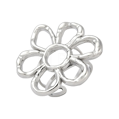 304 Stainless Steel Open Cuff Rings for Women RJEW-U060-04B-P-1