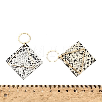 Brass with PU Leather Pendants FIND-Z048-08A-KCG-1