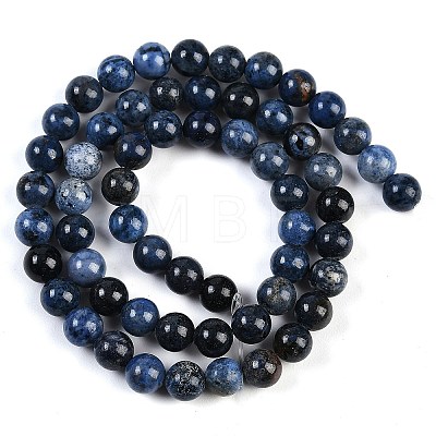 Natural Dumortierite Beads Strands G-G167-A06-6MM-1