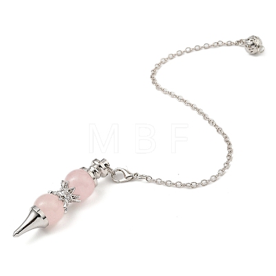 Natural Rose Quartz Pointed Dowsing Pendulums G-K338-29P-08-1