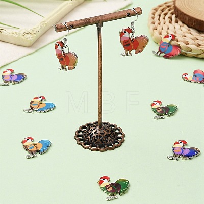 10Pcs 5 Colors Alloy Enamel Pandants ENAM-YW0003-60-1