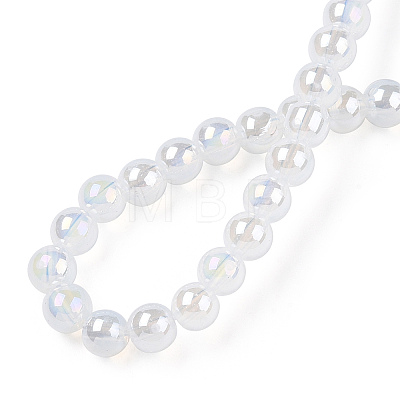 Electroplate Imitation Jade Glass Beads Strands LS-GLAA-T032-J4mm-AB02-1