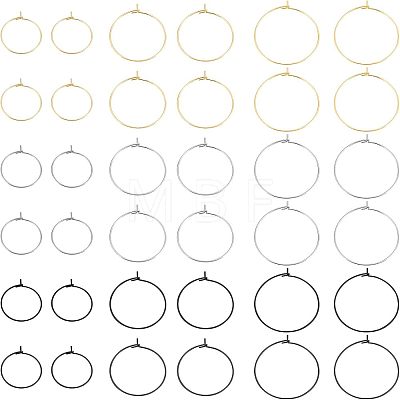90Pcs 9 Style 304 Stainless Steel & 316L Surgical Stainless Steel Earring Findings STAS-UN0032-03-1